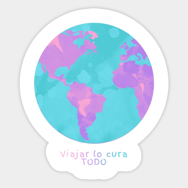 Viajar lo cura todo Sticker by magenta-dream